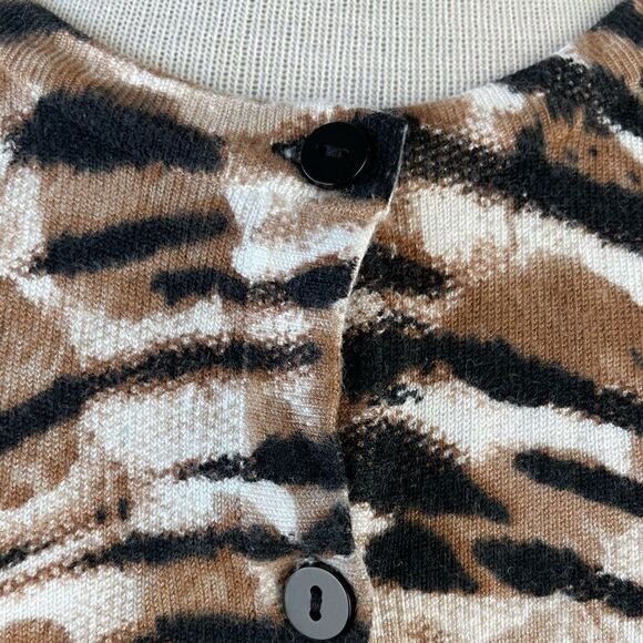 Joseph A. Animal Print Button Down Cardigan EUC - Picture 3 of 7
